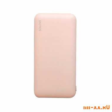 Внешний аккумулятор Power Bank SOLOVE 10000mAh Dual USB/Type-C (Pink)